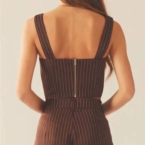Peppermayo Exclusive Talula Pinstripe Bustier Chocolate Size 2 - Picture 6 of 10